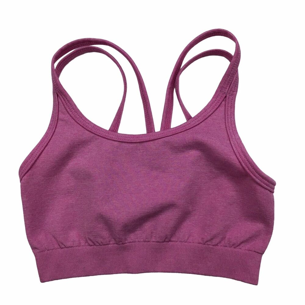 Z by Zella Girls Pink Strappy Sports Bra Size 7/8 Small Athletic wear Stretch